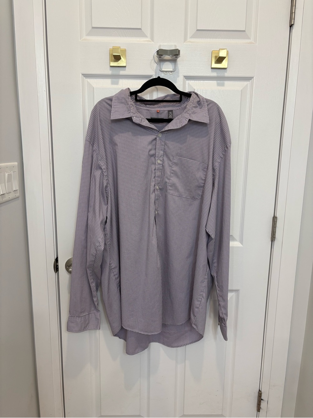 Van Heusen Men's Light Purple Micro-Check Dress Shirt #1540